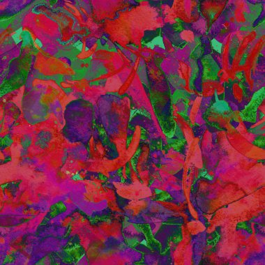 Suluboya egzotik, pürüzsüz desen. Kabile renginde boya fırçası izi. Doğu suluboya bandanası. Pachwork dokusu. Çiçekli Coachella pürüzsüz desen. Sıkıntılı soyut karışık sanat eserleri.