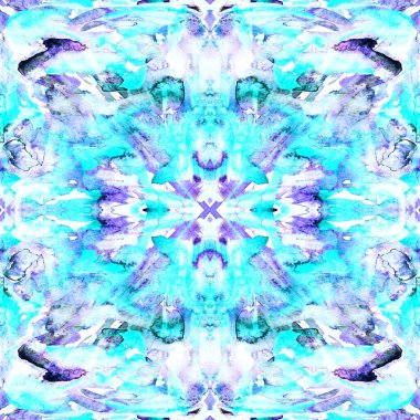 Fırça darbeleri. Beyaz Indigo Suluboya geometri baskısı. Pastel suluboya arka plan. El çizimi soyut sanat çizgisi. Tekrar eden mayo desenli. Fırça darbesi modern baskı.