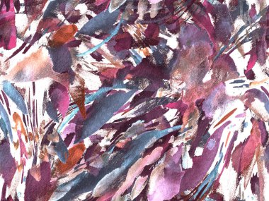 Boho kaleydoskop soyut, kusursuz desen. Pembe kırmızı etnik doku. Suluboya bohem Fas baskısı. Mayo, suluboya, soyut kravat, iç döşeme. Fırça darbesi arka plan