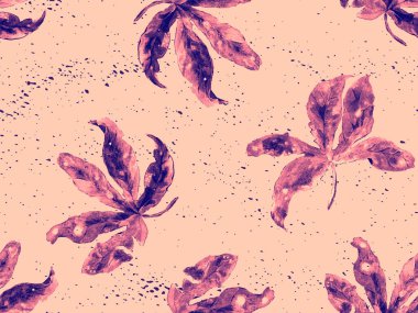 Kırmızı pembe egzotik desen. Canavar yaprakları ve amber çiçekleri yaz baskısı. Hawaii tişörtü ve mayo fayansı. Yatay romantik vahşi vektör egzotik fayans. Güzel bahar botanik tasarımı.