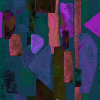 Bauhaus deseni. Çivit mavisi geometrik suluboya, soyut, dikişsiz iz. Suluboya çizgili arka plan. Kaleydoskop çizgileri. Çağdaş sanat illüstrasyonu. Bauhaus grafik tasarımı. Moda dokusu