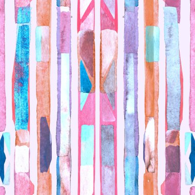 Bauhaus deseni. Holografik geometrik suluboya, soyut, dikişsiz baskı. Suluboya çizgili arka plan. Kaleydoskop çizgileri. Çağdaş sanat illüstrasyonu. Bauhaus grafik tasarımı. Moda dokusu