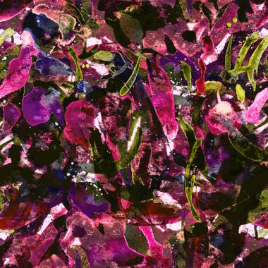 Suluboya egzotik, pürüzsüz desen. Kabile renginde boya fırçası izi. Soyut sıçrama, suluboya tasarımı. Mayo dokusu. Çiçekli Coachella pürüzsüz desen. Etnik soyut karma sanat eserleri.