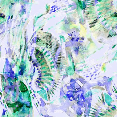 Suluboya egzotik, pürüzsüz desen. Kabile renginde boya fırçası izi. Doğu suluboya bandanası. Mayo dokusu. Çiçekli Coachella pürüzsüz desen. Sıkıntılı soyut karışık sanat eserleri.