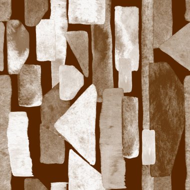 Bauhaus deseni. Koyu kahverengi geometrik, soyut, dikişsiz iz. Suluboya çizgili arka plan. Kaleydoskop çizgileri. Çağdaş sanat illüstrasyonu. Bauhaus grafik tasarımı. Moda dokusu