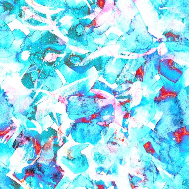 Suluboya tropikal, pürüzsüz desen. Renkli bir arka plan. Doğuya özgü suluboya tasarımı. Pachwork dokusu. Çiçekli Coachella pürüzsüz desen. Sıkıntılı soyut karışık sanat eserleri.