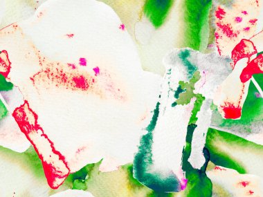 Suluboya kusursuz desen. Soyut Doku Arkaplanı. Yeşil ve Kırmızı Geometrik Suluboya Kumaş Tasarımı. Sıvı, dikişsiz kiremit. Klasik Doku İllüstrasyonu. Psikedelik Kağıt.