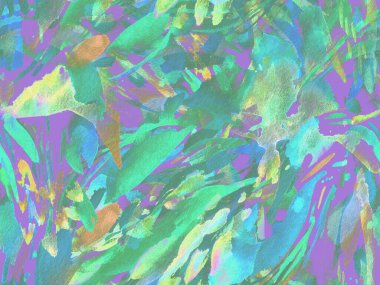 Boho kaleydoskop soyut, kusursuz desen. Yeşil mavi etnik doku. Suluboya bohem Fas baskısı. Mayo, suluboya, soyut kravat, iç döşeme. Fırça darbesi arka plan