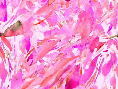 Boho kaleydoskop soyut, kusursuz desen. Pembe kırmızı etnik doku. Suluboya bohem Fas baskısı. Mayo, suluboya, soyut kravat, iç döşeme. Fırça darbesi arka plan