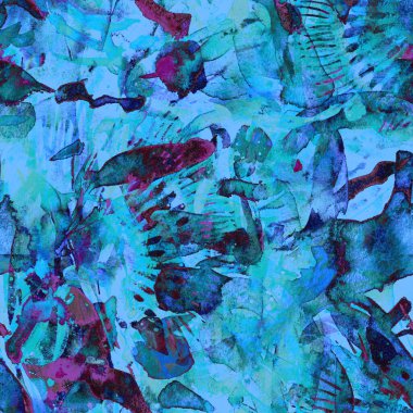 Suluboya tropikal, pürüzsüz desen. Renkli bir arka plan. Soyut geometrik suluboya tasarımı. Pachwork dokusu. Çiçekli Coachella pürüzsüz desen. Sıkıntılı soyut karışık sanat eserleri.