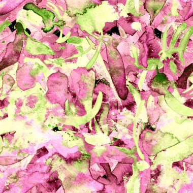 Suluboya tropikal, pürüzsüz desen. Renkli bir arka plan. Soyut geometrik suluboya tasarımı. Mayo dokusu. Çiçekli Coachella pürüzsüz desen. Etnik soyut karma sanat eserleri.