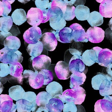 Tatlı geometrik suluboya deseni. Islak sıvı fırça boya arka planı. Soyut şablon kusursuz tasarım. Suluboya, en az mayolu halka şeklinde. Modaya uygun tekstil. Modern spot arkaplanı.