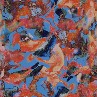 Fırça darbeleri. Mavi Pembe Suluboya geometri baskısı. Pastel suluboya arka plan. El çizimi soyut sanat çizgisi. Tekrar eden mayo desenli. Fırça izi.