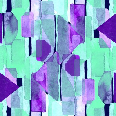 Bauhaus deseni. Holografik geometrik suluboya, soyut, dikişsiz baskı. Suluboya çizgili arka plan. Kaleydoskop çizgileri. Çağdaş sanat illüstrasyonu. Bauhaus grafik tasarımı. Moda dokusu