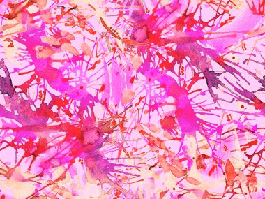 Sıvı, pürüzsüz desen. Kırmızı suluboya fırça darbesi grunge tasarımı. Suluboya boya boya tasarımı. Kademeli mürekkep lekeleri. Çamur tabakası. Sıvı damlayan fırça sonsuz iz. 