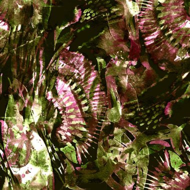 Suluboya tropikal, pürüzsüz desen. Kabile renginde boya fırçası izi. Soyut sıçrama, suluboya tasarımı. Pachwork dokusu. Çiçekli Coachella pürüzsüz desen. Sıkıntılı soyut sanat eserleri.