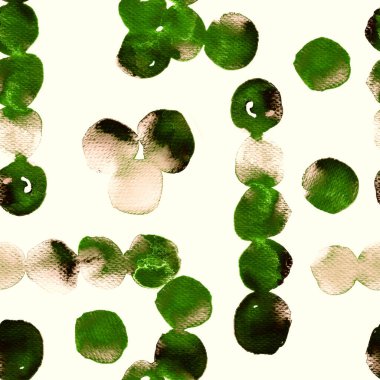 Kırmızı yeşil suluboya deseni. Islak sıvı fırça boya motifi. Soyut şablon kusursuz tasarım. Kova minimumu mayo dairesi izi. Moda, basit bir süs. Modern spot arkaplanı.