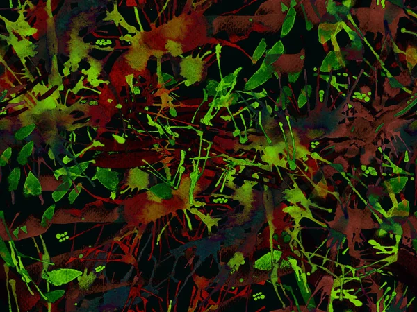 Splatter seamless pattern. Green watercolor brush stroke grunge design. Watercolour abstract splash paint design. Gradient ink blots. Dirt splat pattern. Liquid drip brush endless print.