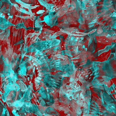 Suluboya tropikal, pürüzsüz desen. Renkli bir arka plan. Doğu suluboya bandanası. Pachwork dokusu. Çiçekli Coachella pürüzsüz desen. Sıkıntılı soyut uyum.