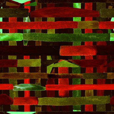 Bauhaus deseni. Kırmızı pembe geometrik, soyut, dikişsiz, sulu boya. Suluboya çizgili arka plan. Kaleydoskop çapraz. Çağdaş sanat illüstrasyonu. Bauhaus grafik tasarımı. Moda dokusu