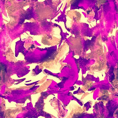 Fırça darbeleri. Beyaz pembe suluboya geometri baskısı. Pastel suluboya arka plan. El çizimi soyut sanat çizgisi. Tekrar eden mayo desenli. Fırça izi.