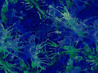 Tehlike izi yok. Mavi suluboya fırça darbesi grunge tasarımı. Suluboya soyut sıçrama boyası tasarımı. Elle çizilmiş mürekkep lekeleri. Toprak sıçrama deseni. Sıvı damlayan fırça sonsuz iz.