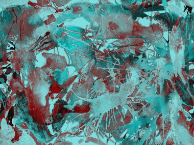 Püskürme izi yok. Mavi suluboya fırça darbesi grunge fayans. Suluboya soyut sıçrama boyası tasarımı. Kademeli mürekkep lekeleri. Toprak sıçrama deseni. Sıvı damlayan fırça sonsuz iz. 