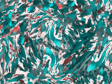 Boho kaleydoskop soyut, kusursuz desen. Çivit mavisi etnik doku. Suluboya bohem Fas baskısı. Mayo, suluboya, soyut kravat, iç döşeme. Fırça darbesi arka plan