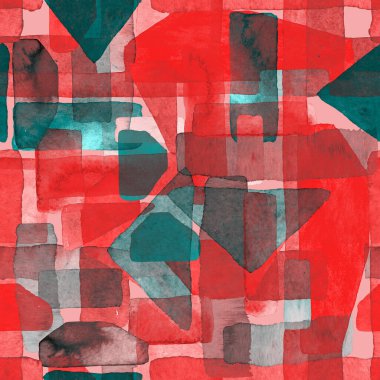 Bauhaus deseni. Pembe kırmızı geometrik, soyut, dikişsiz, sulu boya. Suluboya çizgili arka plan. Kaleydoskop çizgileri. Çağdaş sanat illüstrasyonu. Bauhaus grafik tasarımı. Moda dokusu