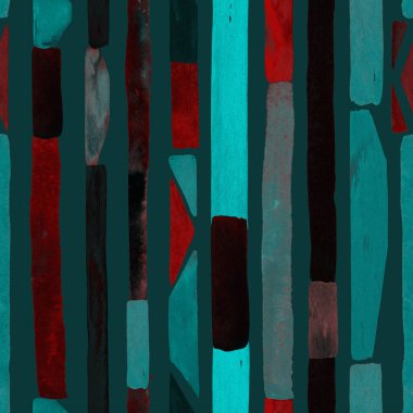 Bauhaus deseni. Çivit mavisi geometrik suluboya, soyut, dikişsiz iz. Suluboya çizgili arka plan. Kaleydoskop çizgileri. Çağdaş sanat illüstrasyonu. Bauhaus grafik tasarımı. Moda dokusu