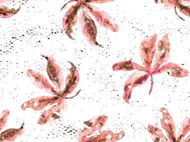 Kırmızı pembe egzotik desen. Canavar yaprakları ve amber çiçekleri yaz baskısı. Hawaii tişörtü ve mayo fayansı. Yatay romantik vahşi vektör egzotik fayans. Aşırı doğal botanik tasarımı.