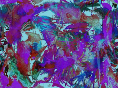 Sıvı, pürüzsüz desen. Kırmızı suluboya fırça darbesi grunge tasarımı. Suluboya kaotik sıçrama boya tasarımı. Kademeli mürekkep lekeleri. Çamur tabakası. Sıvı damlayan fırça sonsuz iz. 