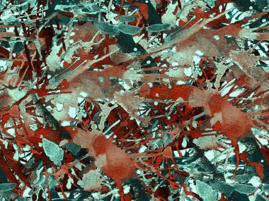 Tehlike izi yok. Yeşil suluboya fırça darbesi grunge tasarımı. Suluboya soyut sıçrama boyası tasarımı. Kademeli mürekkep lekeleri. Çamur tabakası. Sıvı damlayan fırça sonsuz iz.