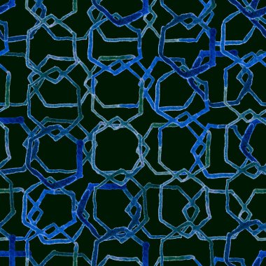 Altıgen desenli. Geometrik suluboya dikişsiz sonsuz iz. El boyaması arka plan. Retro doku. Geometri motifli mayo. Çoğaltılmış bal peteği arkaplanı