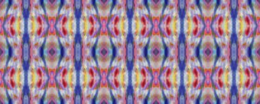 Boyalı fırça Aztek arka planı. Mavi, Kırmızı, Yeşil Pastel Eğlenceli Dikdörtgen İkat İlişkisi. Etnik Kusursuz Düzen. Sembol geometrik mayo deseni. Kilim Rastgele Halı dokusu. Suluboya Etnik Tasarım. 