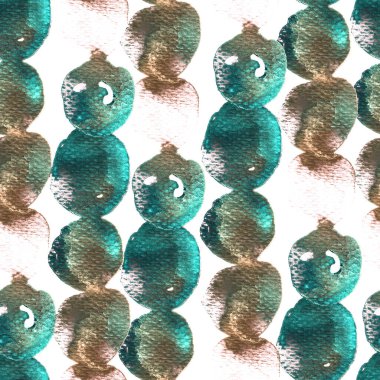 Mavi suluboya deseni. Islak sıvı fırça boya motifi. Soyut şablon kusursuz tasarım. Suluboya, en az mayolu halka şeklinde. Moda, basit bir süs. Modern spot arkaplanı.