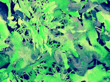 Sıvı, pürüzsüz desen. Yeşil suluboya fırça darbesi grunge tasarımı. Suluboya soyut sıçrama boyası tasarımı. Kademeli mürekkep lekeleri. Toprak sıçrama deseni. Sıvı damlayan fırça sonsuz iz.