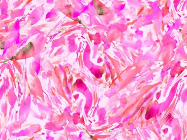 Boho kaleydoskop soyut, kusursuz desen. Pembe kırmızı etnik doku. Suluboya bohem Fas baskısı. Mayo, suluboya, soyut kravat, iç döşeme. Fırça darbesi arka plan