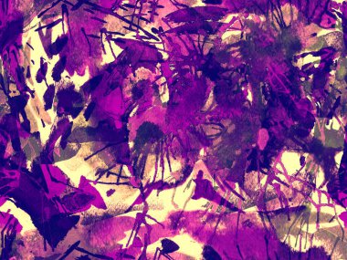 Tehlike izi yok. Mor suluboya fırça darbesi grunge tasarımı. Suluboya boya boya tasarımı. Elle çizilmiş mürekkep lekeleri. Toprak sıçrama deseni. Sıvı damlayan fırça sonsuz iz. 