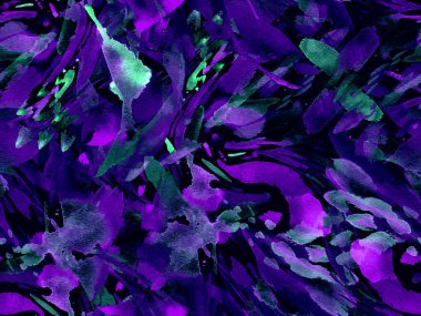 Boho kaleydoskop soyut, kusursuz desen. Çivit mavisi etnik doku. Suluboya bohem Fas baskısı. Mayo, suluboya, soyut kravat, iç döşeme. Fırça darbesi arka plan