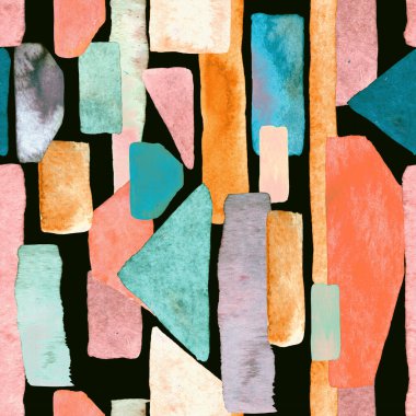 Bauhaus deseni. Pembe kırmızı geometrik, soyut, dikişsiz, sulu boya. Suluboya çizgili arka plan. Kaleydoskop çizgileri. Çağdaş sanat illüstrasyonu. Bauhaus grafik tasarımı. Moda dokusu