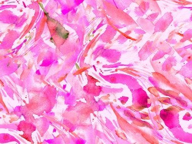 Boho kaleydoskop soyut, kusursuz desen. Pembe kırmızı etnik doku. Suluboya bohem Fas baskısı. Mayo, suluboya, soyut kravat, iç döşeme. Fırça darbesi arka plan