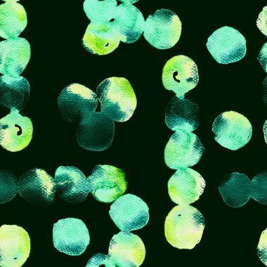 Tatlı geometrik suluboya deseni. Islak sıvı fırça boya arka planı. Soyut şablon kusursuz tasarım. Suluboya, en az mayolu halka şeklinde. Moda, basit bir süs. Modern spot arkaplanı.