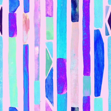 Bauhaus deseni. Holografik geometrik suluboya, soyut, dikişsiz baskı. Suluboya çizgili arka plan. Kaleydoskop çizgileri. Çağdaş sanat illüstrasyonu. Bauhaus grafik tasarımı. Moda dokusu