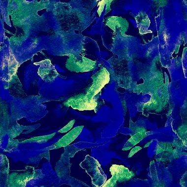 Fırça darbeleri. Siyah Yeşil Suluboya geometri baskısı. Pastel suluboya arka plan. El çizimi soyut sanat çizgisi. Tekrar eden mayo desenli. Fırça darbesi modern baskı.