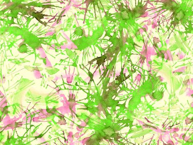 Tehlike izi yok. Yeşil suluboya fırça darbesi grunge tasarımı. Suluboya boya boya tasarımı. Elle çizilmiş mürekkep lekeleri. Toprak sıçrama deseni. Sıvı damlayan fırça sonsuz iz. 