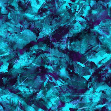 İndigo suluboya desenli. Fırça darbeleri arka plan. Klasik soyut yaz akrilik sonsuz fayans. Suluboya kare sıvı sanatsal baskı. Etnik kabataslak yüzey. Basit yaratıcı ressamlık.