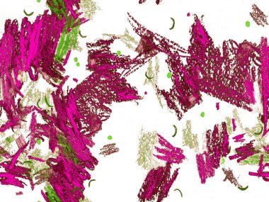 Yaratıcı Boya Başlığı. Kırmızı Üzerine Şirin Büyük Olağandışı Geometrik Desen, Yatay Şablon İçin Pembe Arkaplan. Büyük Moda Asgari Baskı. Soyut Boya Başlığı.