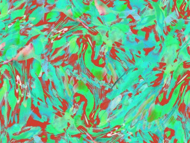 Boho kaleydoskop soyut, kusursuz desen. Yeşil mavi etnik doku. Suluboya bohem Fas baskısı. Mayo, suluboya, soyut kravat, iç döşeme. Fırça darbesi arka plan