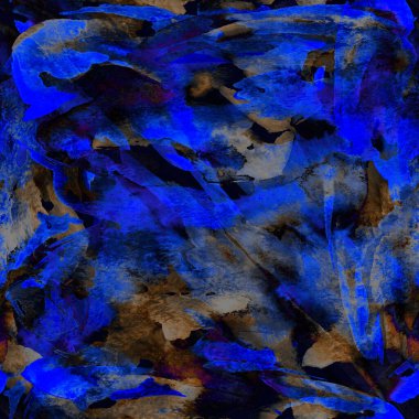 Fırça darbeleri. Siyah Mavi Suluboya geometri baskısı. Pastel boyalı suluboya arka plan. El çizimi soyut sanat çizgisi. Tekrar eden mayo desenli. Fırça darbesi modern baskı.